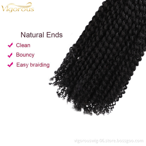 Vigorous dropship synthetic pre stretched braiding women hair wig long fashion cheap wig braided crochet marley extensions hair